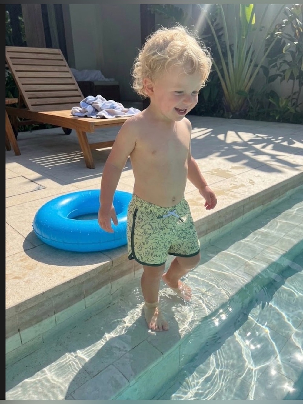 Cat & Jack Toddler Boy to Pool,Beach Swim Trunk Fun Green Dinosaur Print Size 2T
